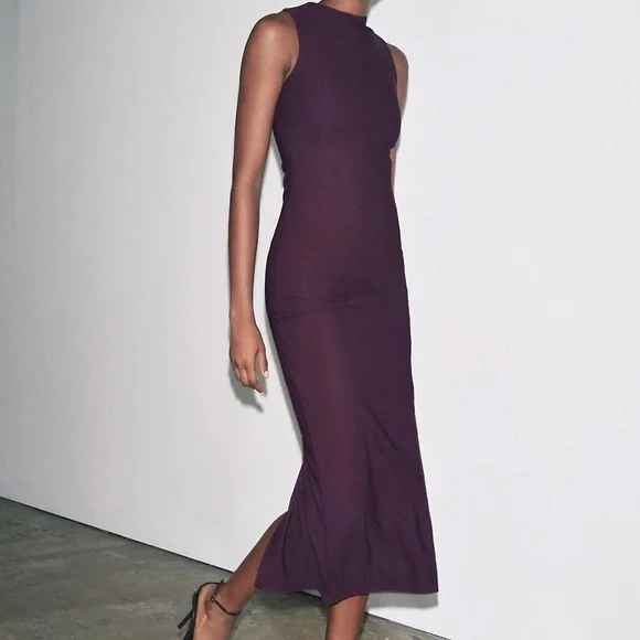 Zara Long Crepe Dress - Picture 1 of 6